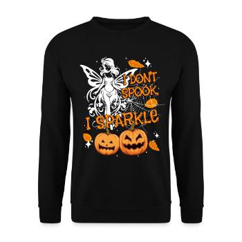 Halloween-Fee Verkleidung I don't spook, I sparkle - Unisex Pullover - Schwarz - Vorne - Alina (178cm) & Michal (187cm)