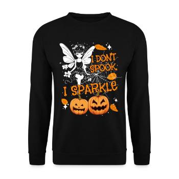 Halloween-Fee Verkleidung I don't spook, I sparkle - Unisex Pullover - Schwarz - Vorne - Alina (178cm) & Michal (187cm)
