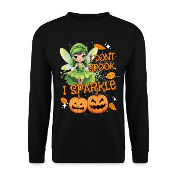 Halloween-Fee Verkleidung I don't spook, I sparkle - Unisex Pullover - Schwarz - Vorne - Alina (178cm) & Michal (187cm)