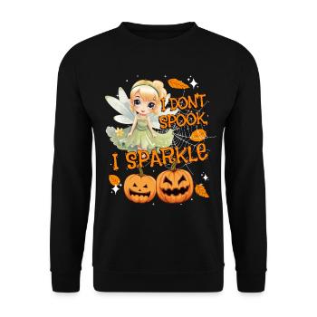 Halloween-Fee Verkleidung I don't spook, I sparkle - Unisex Pullover - Schwarz - Vorne - Alina (178cm) & Michal (187cm)