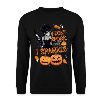 Halloween-Fee Verkleidung I don't spook, I sparkle - Unisex Pullover - Schwarz - Vorne - Alina (178cm) & Michal (187cm)