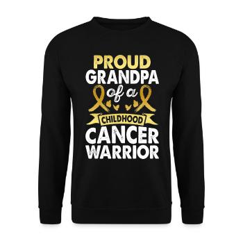 Grandfather of Childhood Cancer Warrior Consciousness Gold - Unisex Sweatshirt - black - Front - Alina (178cm) & Michal (187cm)