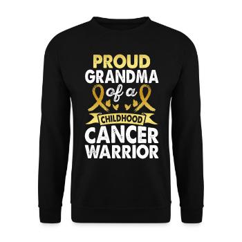 Grandma of Childhood Cancer Warrior Consciousness Gold - Unisex Sweatshirt - black - Front - Alina (178cm) & Michal (187cm)