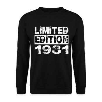 Limited Edition 1981 Geburtstag 1981 Geburtstag - Unisex Pullover - Schwarz - Vorne - Alina (178cm) & Michal (187cm)