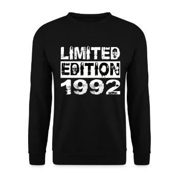 Limited Edition 1992 Geburtstag 1992 Geburtstag - Unisex Pullover - Schwarz - Vorne - Alina (178cm) & Michal (187cm)