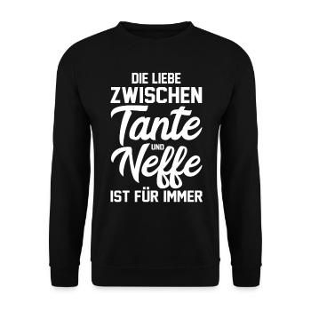 Patentante Neffe Tante - Unisex Pullover - Schwarz - Vorne - Alina (178cm) & Michal (187cm)