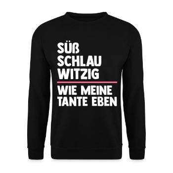 Patentante Neffe Nichte Tante - Unisex Pullover - Schwarz - Vorne - Alina (178cm) & Michal (187cm)