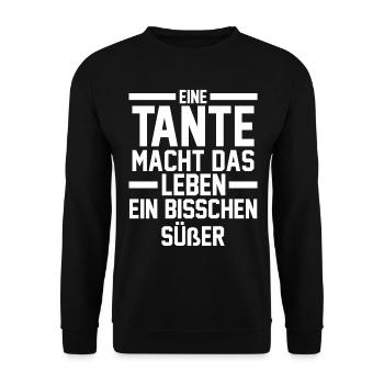Patentante Tante - Unisex Pullover - Schwarz - Vorne - Alina (178cm) & Michal (187cm)