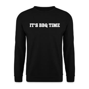 It's Bbq Time - Funny BBQ Grilling - Unisex Sweatshirt - black - Front - Alina (178cm) & Michal (187cm)