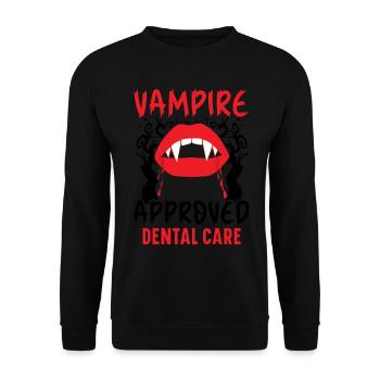 Vampir-Zahnpflege. - Unisex Pullover - Schwarz - Vorne - Alina (178cm) & Michal (187cm)