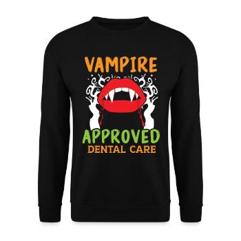 Vampir-geprüfte Zahnpflege. - Unisex Pullover - Schwarz - Vorne - Alina (178cm) & Michal (187cm)