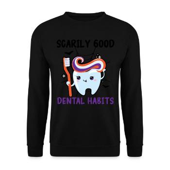 Des habitudes dentaires effrayantes. - Sweat-shirt Unisexe - noir - Devant - Alina (178cm) & Michal (187cm)