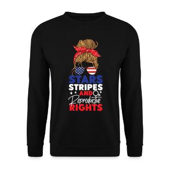 Étoiles féministes du drapeau américain - Sweat-shirt Unisexe - noir - Devant - Alina (178cm) & Michal (187cm)