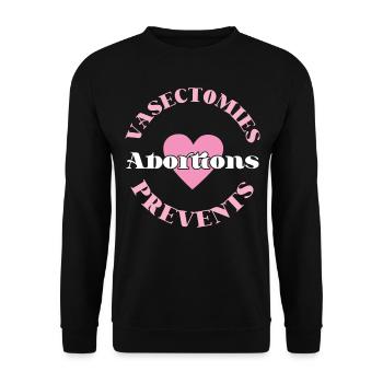 Feminist Vasectomies Prevents - Unisex Sweatshirt - black - Front - Alina (178cm) & Michal (187cm)