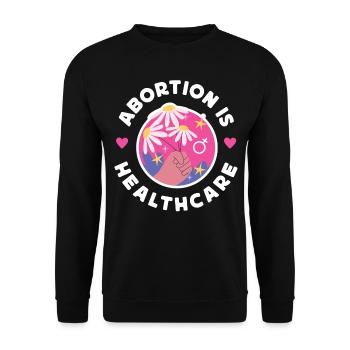 Feminist Abortion Is Healthcare - Unisex Sweatshirt - black - Front - Alina (178cm) & Michal (187cm)