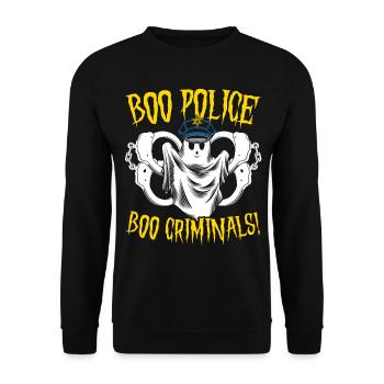 Boo police, boo criminels! Policier Halloween - Sweat-shirt Unisexe - noir - Devant - Alina (178cm) & Michal (187cm)