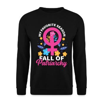 Feminist My Favorite Season Fall - Unisex Sweatshirt - black - Front - Alina (178cm) & Michal (187cm)