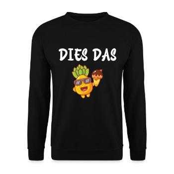 dies das Ananas Lustiger Spruch - Unisex Pullover - Schwarz - Vorne - Alina (178cm) & Michal (187cm)