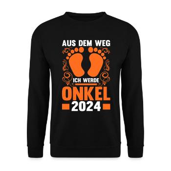 Werdender Onkel 2043 - Unisex Pullover - Schwarz - Vorne - Alina (178cm) & Michal (187cm)