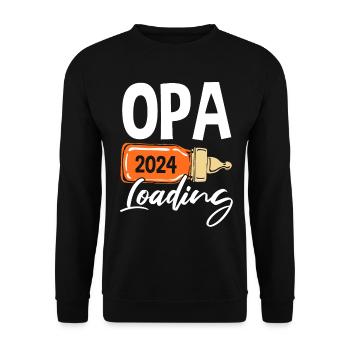 Werdender Opa 2024 - Unisex Pullover - Schwarz - Vorne - Alina (178cm) & Michal (187cm)