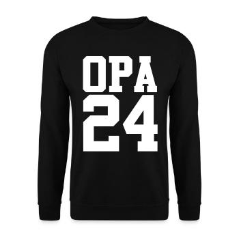 Werdender Opa 2032 - Unisex Pullover - Schwarz - Vorne - Alina (178cm) & Michal (187cm)