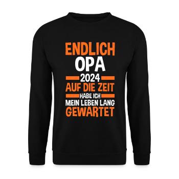 Werdender Opa 2033 - Unisex Pullover - Schwarz - Vorne - Alina (178cm) & Michal (187cm)