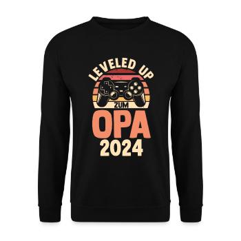Werdender Opa 2035 - Unisex Pullover - Schwarz - Vorne - Alina (178cm) & Michal (187cm)