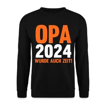 Werdender Opa 2039 - Unisex Pullover - Schwarz - Vorne - Alina (178cm) & Michal (187cm)