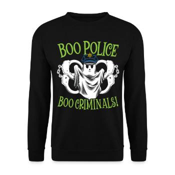Boo police, boo criminels! Policier Halloween - Sweat-shirt Unisexe - noir - Devant - Alina (178cm) & Michal (187cm)