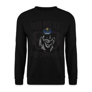 Boo police, boo criminels! Policier Halloween - Sweat-shirt Unisexe - noir - Devant - Alina (178cm) & Michal (187cm)