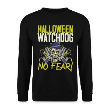Chien de garde d’Halloween, n’ayez crainte! Policier Halloween - Sweat-shirt Unisexe - noir - Devant - Alina (178cm) & Michal (187cm)