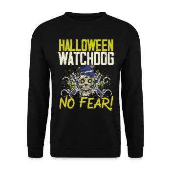 Chien de garde d’Halloween, n’ayez crainte! Policier Halloween - Sweat-shirt Unisexe - noir - Devant - Alina (178cm) & Michal (187cm)