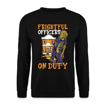 Terrible policemen on duty Policeman Hallowe - Unisex Sweatshirt - black - Front - Alina (178cm) & Michal (187cm)