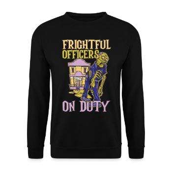 Terrible policemen on duty Policeman Hallowe - Unisex Sweatshirt - black - Front - Alina (178cm) & Michal (187cm)