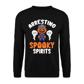 Arrest of creepy ghosts cop halloween - Unisex Sweatshirt - black - Front - Alina (178cm) & Michal (187cm)