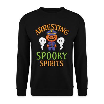 Arrest of creepy ghosts cop halloween - Unisex Sweatshirt - black - Front - Alina (178cm) & Michal (187cm)