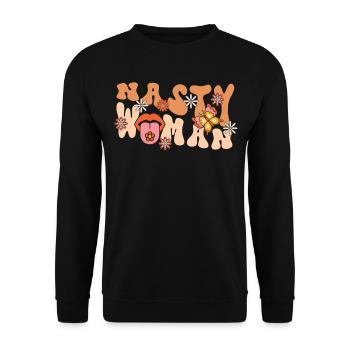 Feminist Nasty Woman - Unisex Sweatshirt - black - Front - Alina (178cm) & Michal (187cm)
