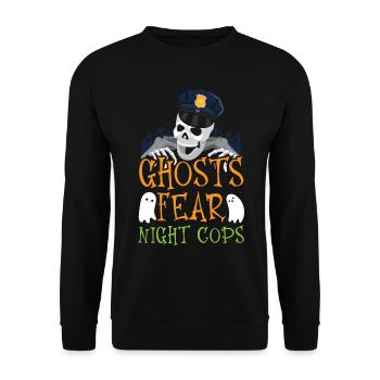 Les fantômes redoutent la nuit Flics Le policier Hal - Sweat-shirt Unisexe - noir - Devant - Alina (178cm) & Michal (187cm)