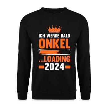 Werdender Onkel 2041 - Unisex Pullover - Schwarz - Vorne - Alina (178cm) & Michal (187cm)