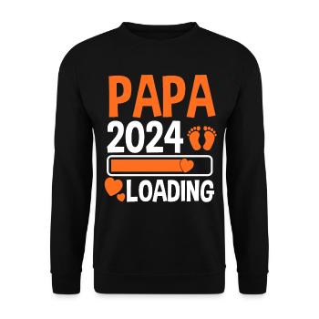 Werdender Papa 2025 - Unisex Pullover - Schwarz - Vorne - Alina (178cm) & Michal (187cm)