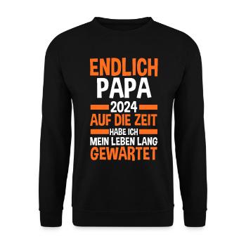 Werdender Papa 2033 - Unisex Pullover - Schwarz - Vorne - Alina (178cm) & Michal (187cm)