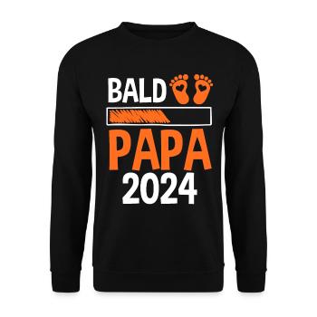 Werdender Papa 2029 - Unisex Pullover - Schwarz - Vorne - Alina (178cm) & Michal (187cm)