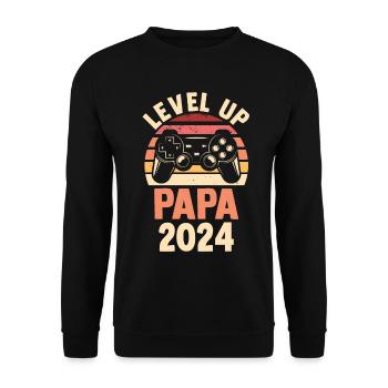 Werdender Papa 2034 - Unisex Pullover - Schwarz - Vorne - Alina (178cm) & Michal (187cm)