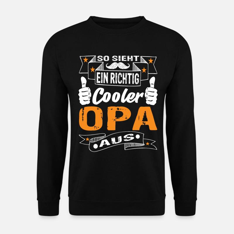 Opa Cooler Opa Opa Geburtstag Opa Sprüche - Unisex Pullover - Schwarz