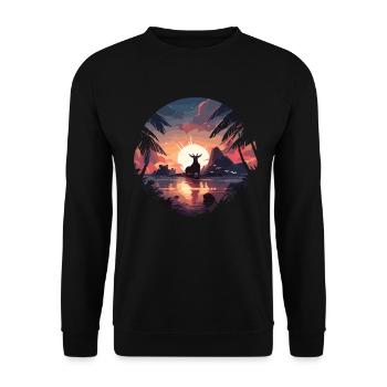 Tiere Ziegen Sonnenuntergangn Ziege Tierliebhaber - Unisex Pullover - Schwarz - Vorne - Alina (178cm) & Michal (187cm)