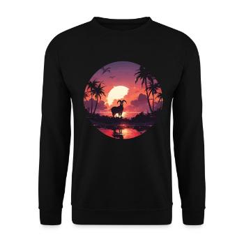 Animals Goats Sunsets Goat Animal Lovers - Unisex Sweatshirt - black - Front - Alina (178cm) & Michal (187cm)