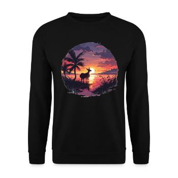 Tiere Ziegen Sonnenuntergangn Ziege Tierliebhaber - Unisex Pullover - Schwarz - Vorne - Alina (178cm) & Michal (187cm)