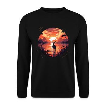 Animals Goats Sunsets Goat Animal Lovers - Unisex Sweatshirt - black - Front - Alina (178cm) & Michal (187cm)