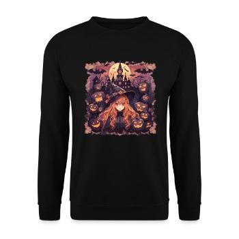Sorcières Halloween Sorcière Citrouille Halloween Party - Sweat-shirt Unisexe - noir - Devant - Alina (178cm) & Michal (187cm)