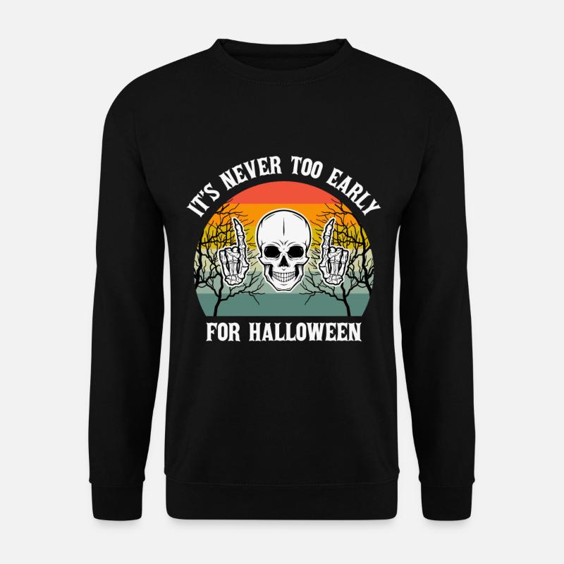 Spooky Halloween design with skull sun - Unisex Sweatshirt - black